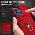 thumbnail image 5 of for Motorola Moto G 5G 2024 Case with Slide Camera Cover HD Screen Protector [Military Grade Drop Tested] Magnetic Ring Holder Kickstand Protective Phone Case for Motorola Moto G 5G 2024, Red, 5 of 18