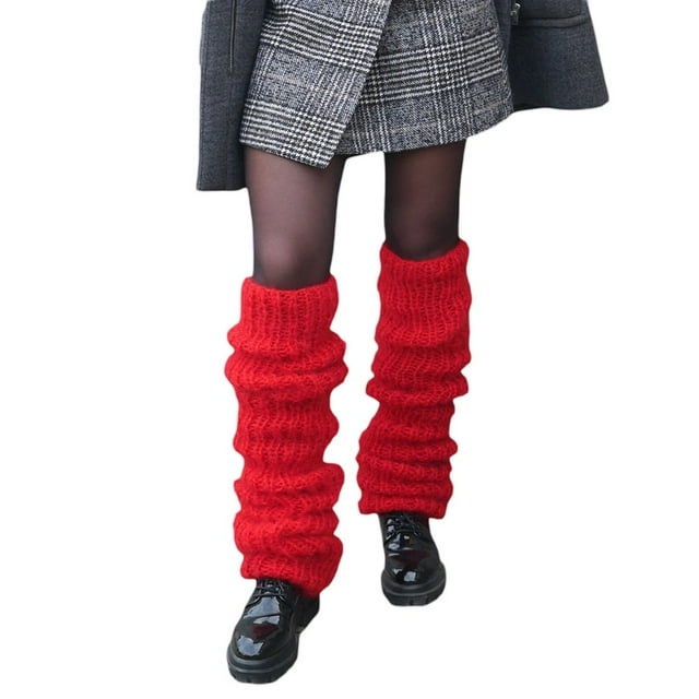 Women Knit Long Leg Warmers Boot Socks 90s Winter Ribbed Gothic Crochet Leg Warmer for Party Dance