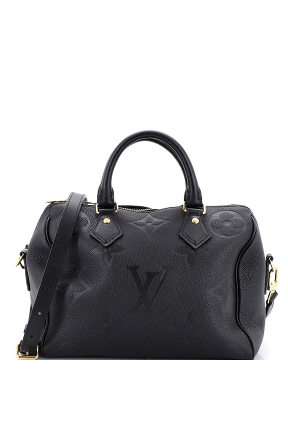 Pre-Owned Speedy Bandouliere Bag Monogram Empreinte Giant 25 By Rebag