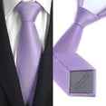thumbnail image 3 of Mens Solid Neckties,2.36'' Wide Slim Tie For Men With Gift Box Lavender, 3 of 4