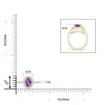 thumbnail image 4 of ANGARA Natural Classic Oval Amethyst Halo Ring with Diamond Accents in 14K Yellow Gold for Women (Size-6x4mm) | February Birthstone, Anniversary, Jewelry Gift for Women | Natural Amethyst Ring, 4 of 9