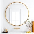 thumbnail image 3 of Round Wall Mounted Mirror Circle Metal Frame Gold 20", 3 of 9