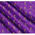 thumbnail image 3 of Soimoi Purple Cotton Cambric Fabric Marigold Floral Print Fabric by the Yard 58 Inch Wide, 3 of 7