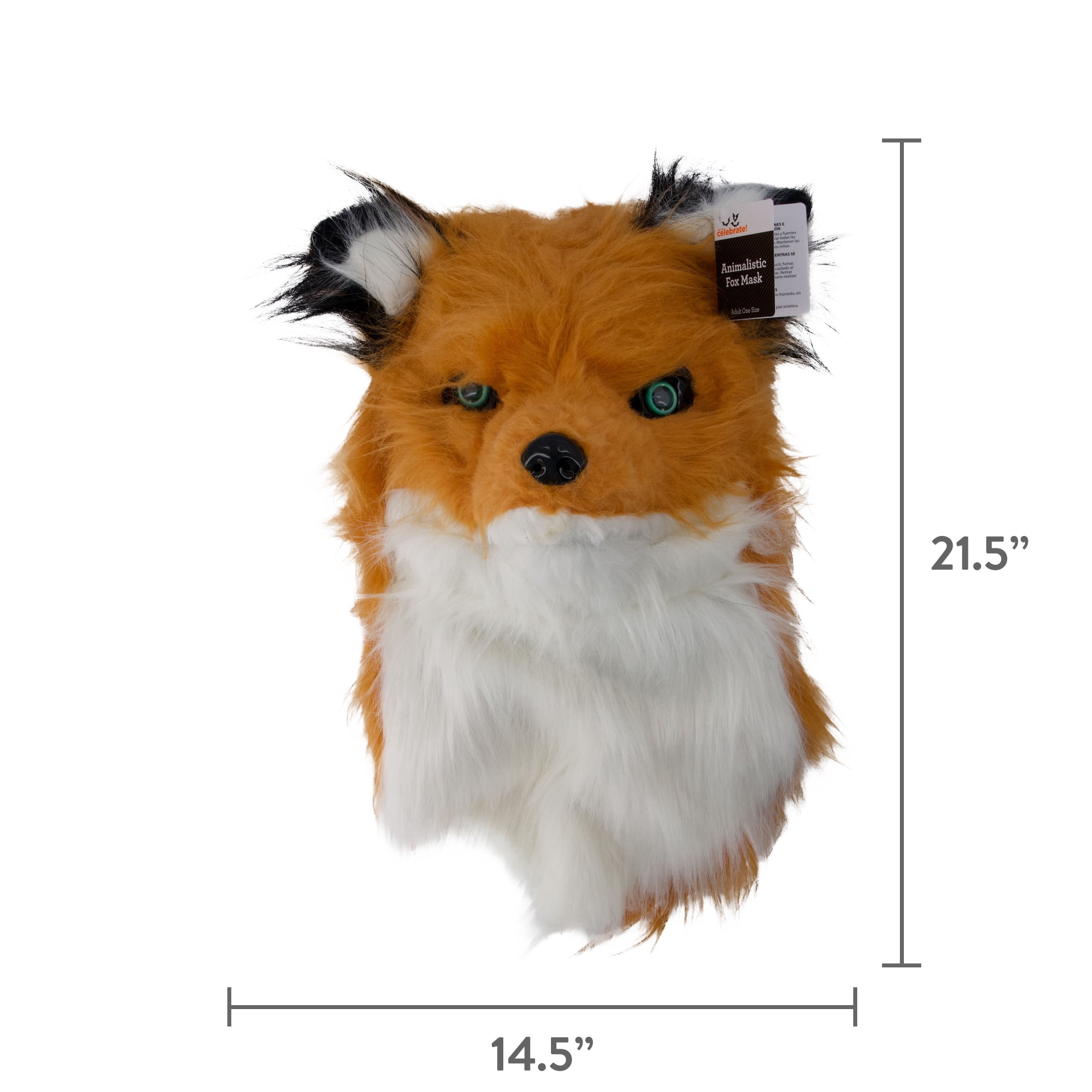 Animalistic Fox Mask Costume Accessory for Adults, Multicolor, Halloween by Way To Celebrate