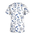 thumbnail image 5 of Scrub Tops for Women V Neck Short Sleeve Pockets Relaxed Fit Professional Medical Workwear Graphic Printed Performance Uniform Tee Shirt, 5 of 5