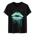 thumbnail image 4 of Birdeem T-Shirt Mode Femme Imprimé Col Rond Manches Courtes Blouse Ample, 4 of 12