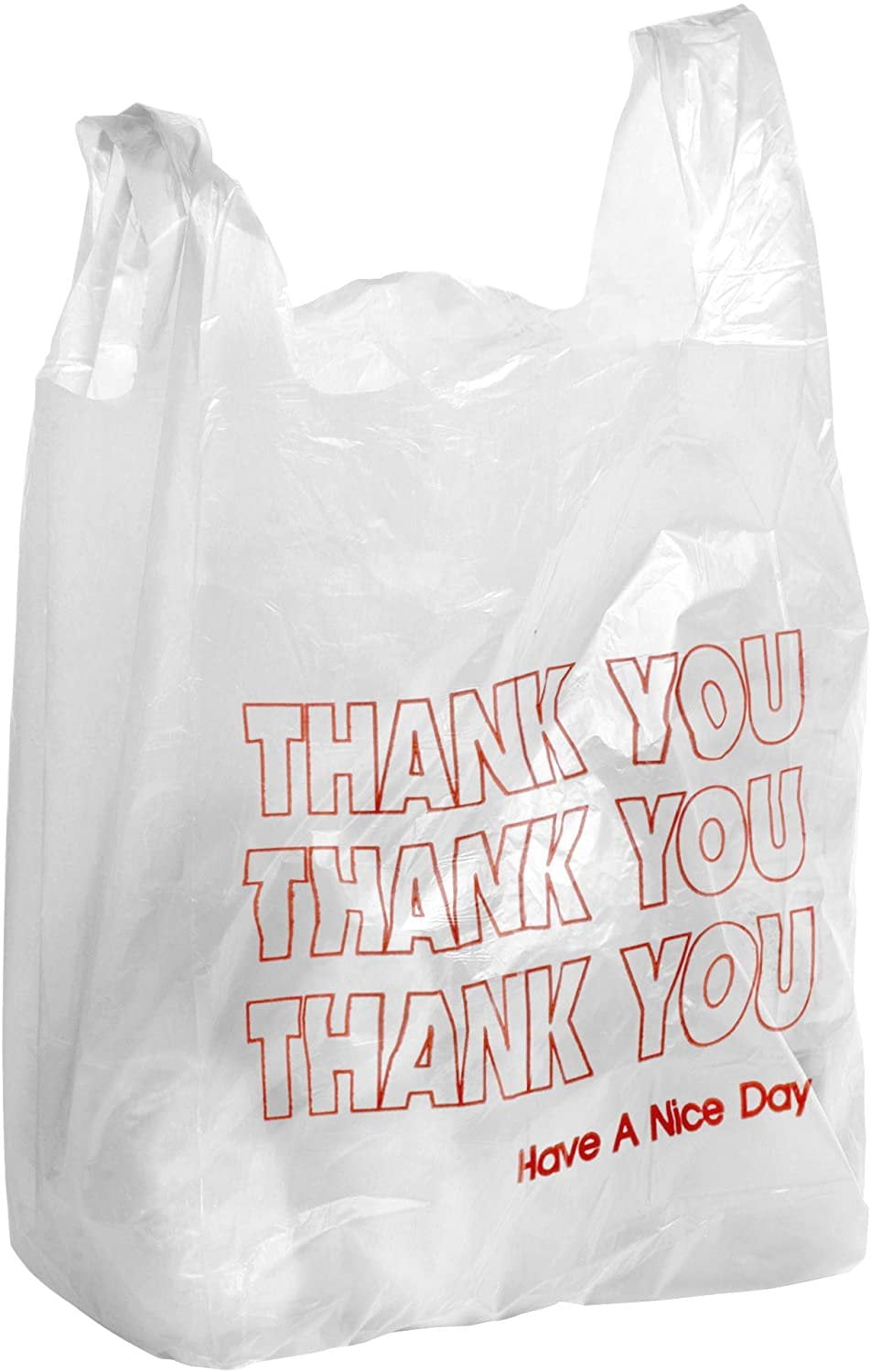 400 Clear Plastic T-shirt Shopping Bags Handles Retail Grocery 11.5"x6"x21" 