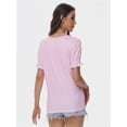 thumbnail image 2 of Women's Loose Fit Puff Sleeve T-Shirt - Square Neck Short Sleeve Top for Business Casual, Work & Summer, 2 of 6