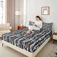 thumbnail image 4 of Castle Fairy Boys Girls Black Blue Camo Twin Sheet Sets,Vintage Aesthetic Bedding, 4 of 7