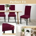 thumbnail image 6 of Chair Covers for Dining Room Set of 6, Stretch Jacquard Kitchen Parsons Chair Covers,Washable Spandex Dining Chair Slipcovers Seat Protector for Hotel,Banquet,Ceremony（Wine Red）, 6 of 6
