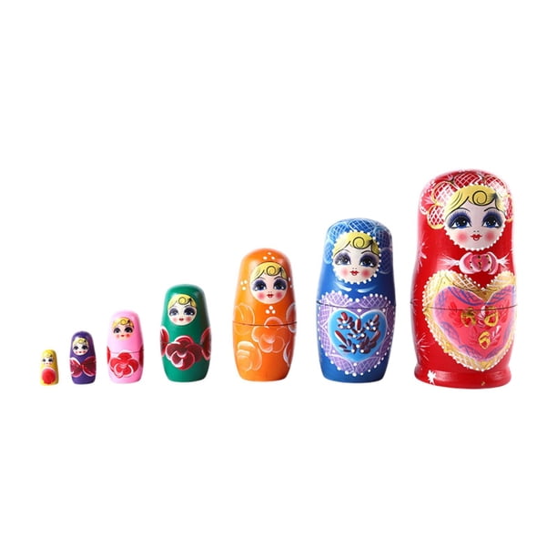 Muñecas rusas para anidar,Muñecas rusas para anidar,juguete para niños,muñeca apilable,Muñeca Matryoshka de madera,regalo para decoración del hogar,Juego anidado de 7 muñecos de