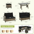 thumbnail image 3 of LOGYAT 6 Piece All Weather Outdoor Sectional Set, with 2 Sofas, 2 Ottomans with 1 Table, Patio Conversation Furniture for Deck, Garden, Natural Wicker and Black Cushions, 3 of 6