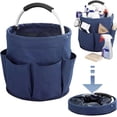 thumbnail image 4 of 17L Cleaning Caddy with Handle, Foldable Cleaning Supply Caddy, with Handle and 6 Pockets, for Outdoor Camping Harvest Basket Bathroom Storage (Gray), 4 of 8