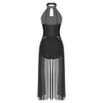 thumbnail image 7 of Zaldita Women Contemporary Lyrical Dance Dress Halter Neck Leotard Tulle Maxi Overlay Dress Black XXL, 7 of 7