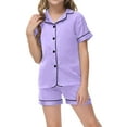 thumbnail image 1 of Boys Girls Classic Twin Set Short Sleeve Shirt & Comfy Shorts​​, 1 of 6