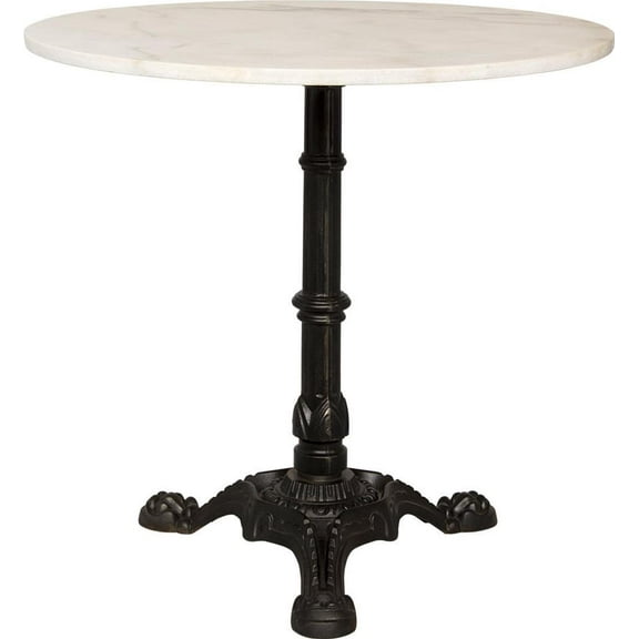 Theresia Black Metal and Marble Side Table