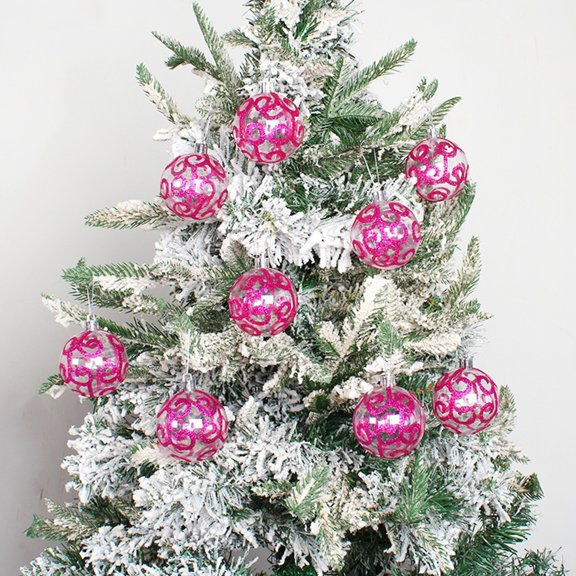 Kripyery 1 Box Transparent Sparkling Ultralight Christmas Balls - Lanyard Design PVC Hanging Pendants - Not Easily Deformed - Ideal for Christmas Decorations and Party Supplies