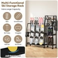 thumbnail image 3 of Advwin Ski & Snowboard Storage Rack with Adjustable Shelves & Hooks, Winter Sports Organizer for Boots, Poles, Helmets & Goggles, Heavy-Duty Freestanding Ski Rack for Home & Garage, 3 of 12