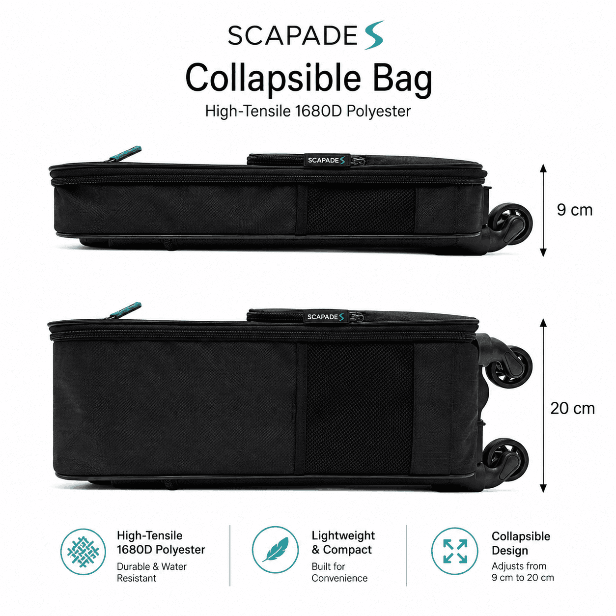 Scapade AirSlim 4-Wheel Super-Lightweight Collapsible Carry-on Suitcase, S-ARFO