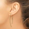 thumbnail image 5 of Diamond2Deal 925 Sterling Silver Micron 18K Gold Plated Brushed and Lasered Threader Earrings for Women (L- 2.14 inch, W- 0.02 inch), 5 of 6