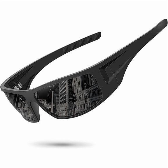 LYH Polarized Sports Sunglasses for Men Women Unbreakable Frame Cycling Fishing Wrap Around Sunglasses UV400 Protection