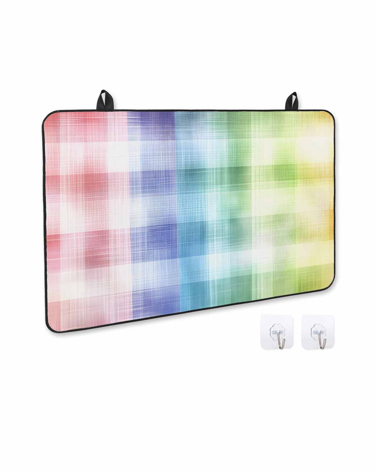 nqOlkjepod Large Induction Cooktop Protector Mat 24"x21", Colorful Buffalo Plaid Stove Top Covers for Electric Stove, Abstract Gradient Modern Stove Burner Cover Mats, Glass Top Stove Cover