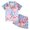 3-Blue, variant on LIIPEE Girls Pajamas Kids Summer Cute Cartoon Graphic Print Flat Collar Short Sleeve Button Down Shirts And Shorts Sleepwear 2 Piece Set Comfortable Daily Fashion Nightwear,6-7 Years