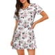 thumbnail image 1 of Easygdp Rose Flowers Camisón de manga corta para mujer, informal, estampado, 1 of 6
