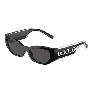 Dolce & Gabbana Womens Rectangle Sunglasses DG 6187, Black Plastic