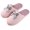 Pink, variant on Women’s Waffle-Stripes & Bow Indoor Slippers – Plush Fleece Lined Slip-On House Shoes with Non-Slip Weather-Resistant Outsole