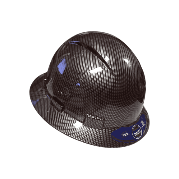 HDPE Brown Hydro Dipped Carbon Fiber Style Full Brim Hard Hat with Fas-trac Suspension