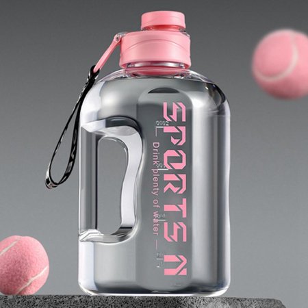 

Water Bottle Portable Water Jug Fitness Sports Daily Water Bottle with Flip-top Lid and Handle Strap Leak-proof BPA Free Reusable Large Capacity Water Bottle for Outdoor Sports Gym Hiking