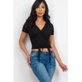 thumbnail image 6 of Textured Surplice Top with Ruched Drawstring, 6 of 9