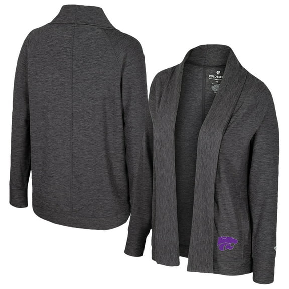 Women's Colosseum  Charcoal Kansas State Wildcats-Dash Cardigan