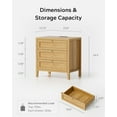 thumbnail image 2 of EYYTHUNG 3 Drawer Nightstand with Charging Station, Farmhouse Large Bedside End Table with Storage Drawers, Modern Wood Night Stand, Natural Oak, 2 of 9