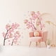 thumbnail image 3 of Calcomanías de pared de flores de cerezo en acuarela con mariposas - Decoración de vinilo con flores en color rosa pastel para dormitorio, baño, sala de estar, guardería, 3 of 9