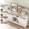 thumbnail image 6 of Vabches Fluted TV Stand for TVs Up To 75", Entertainment Center Console Table with Large Storage Cabinet and Adjustable Shelves, White, 6 of 8