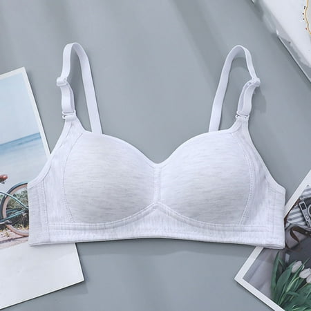Value Deal: Women Bras  Sujetadores de mujer  Girls Bra Thin Style Small Chest Push Up No Steel Ring Underwear Bra SOPATENOR Gray XL