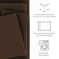 thumbnail image 5 of Noble Linens 4 Piece Solid Microfiber Bed Sheet Set, Chocolate, Full, 5 of 10
