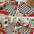 thumbnail image 5 of Area Rug for Living Room, Red Roses Valentine's Day Non-Slip Indoor Large Carpet for Bedroom/Dining Room, Romantic Spring Floral Plaid Washable Low-Profile Rectangle Floor Mat Runner Rugs - 3 x 5 Ft, 5 of 7
