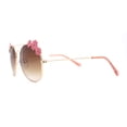 thumbnail image 4 of Girls Kids Size Daisy Jewel Tear Drop Officer Style Metal Rim Sunglasses Gold Pink / Brown, 4 of 4