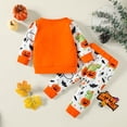 thumbnail image 3 of Tiny Cutey Toddler Baby Boy Girl Halloween Clothes Outfit Pumpkin Long Sleeve Sweatshirt Tops Pants Set,18-24M, 3 of 6