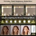 thumbnail image 3 of Merluxy Makeup Vanity with Mirror & Lights,Glass Top Vanity with 6 Drawers & Charging Station,White, 3 of 10