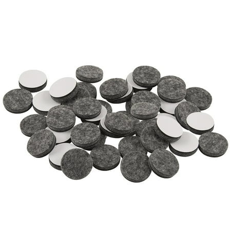 softtouch 1 Rond Coussin de Meuble Autocollant en Feutre pour Protéger les Planchers de Bois Franc des Rayures, 1 Pouce, Gris, 48 Unités