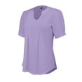 thumbnail image 6 of Red Womens Summer Tops Womens V Neck Tops Puff Short Sleeve T Shirt Pleated Floral Printed Tunic Blouse Shirts Shirts for Women, 6 of 6