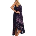 thumbnail image 4 of Sakkas Moon and Stars Batik Caftan Tank Dress / Cover Up - Navy / Pink - One Size, 4 of 6