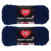 Bulk Buy: Red Heart .. Super Saver (2-Pack) (Soft .. Navy, 7 oz Each .. Skein)