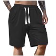 thumbnail image 3 of DDAPJ pyju Clearance Today! Mens Waffle Knit Shorts Trendy Ripped Short Pants Lightweight Drawstring Casual Athletic Shorts with Pockets Black L, 3 of 6