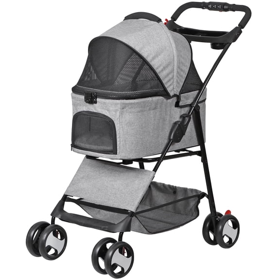 ZENSTYLE Detachable Pet Stroller 3-in-1 Multifunction Jogger Stroller for Dog and Cat Gray