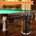 thumbnail image 6 of Pool Stick Holder Floor Stand - Round Billiard Cue Rack Pool Table Accessories Holds 8 Pool Cues, Wooden Freestanding Pool Cue Rack Billiards Table Stand for Game Room Billiard Room Decor(Black), 6 of 7